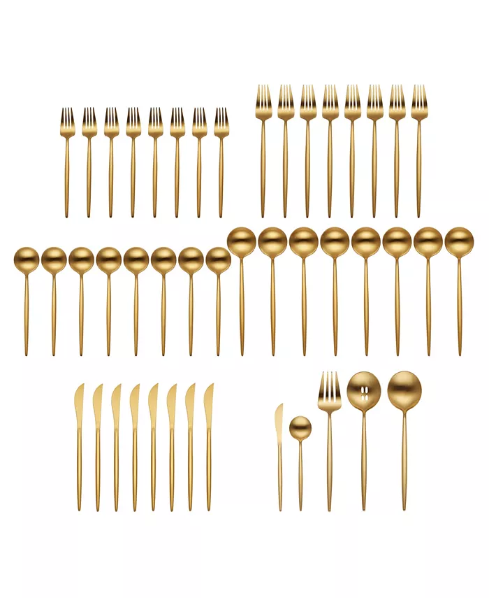 Hampton Forge Skandia Zephyr Satin 45 Piece Flatware Set - Mycitystee