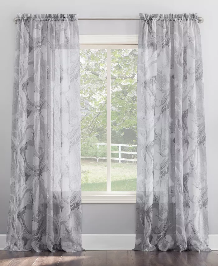 No. 918 Cristo Crushed Voile Sheer Rod Pocket Single Curtain Panel， 51