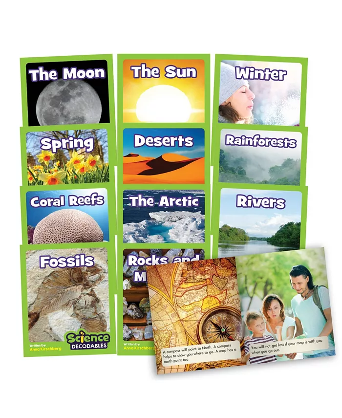 Junior Learning Science Decodables Phase-4 Non-Fiction Earth Science Educational Learning Set， 12 Pieces - Mycitystee