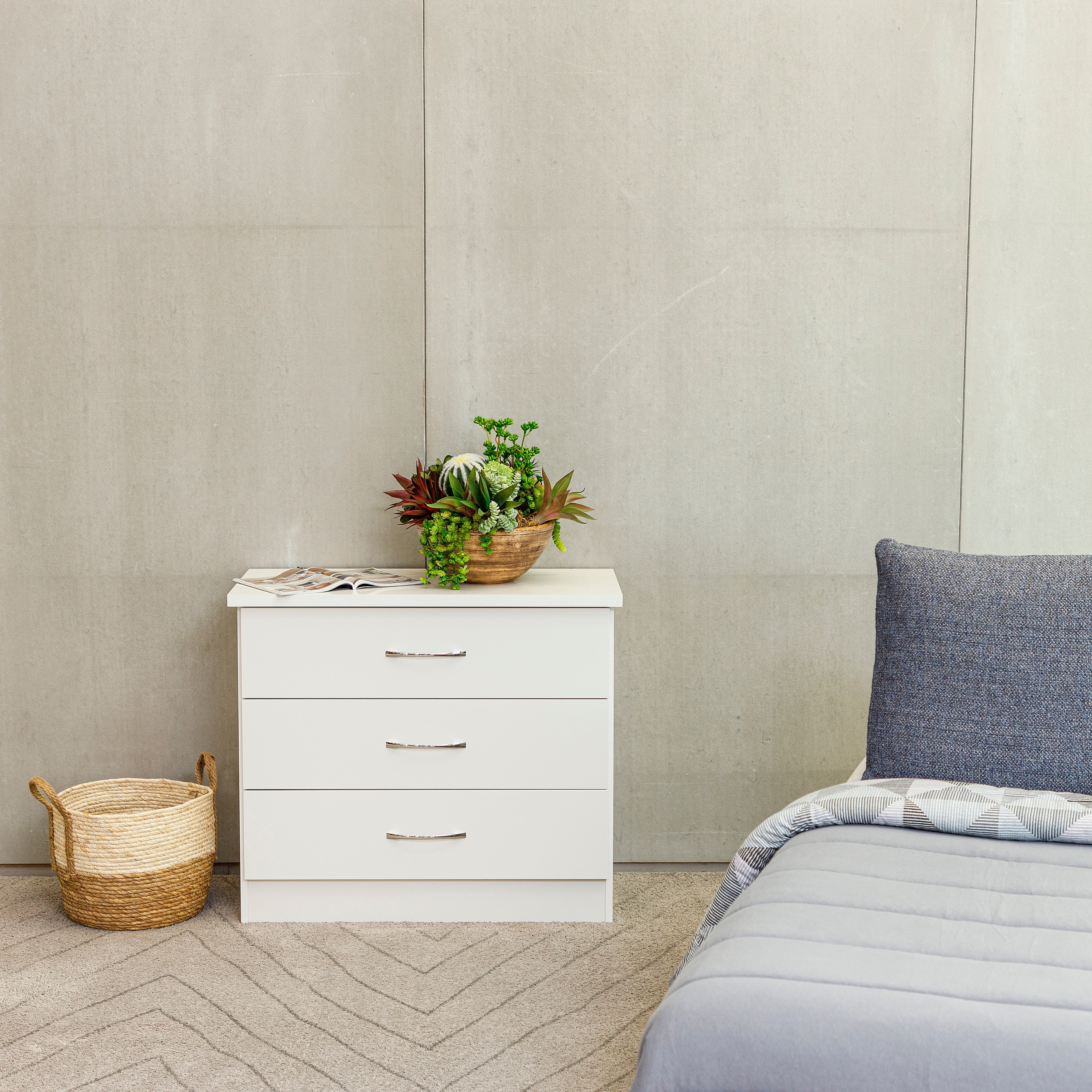 Herval Nevada 3-Drawer Dresser in White - - 36219699 - Mycitystee