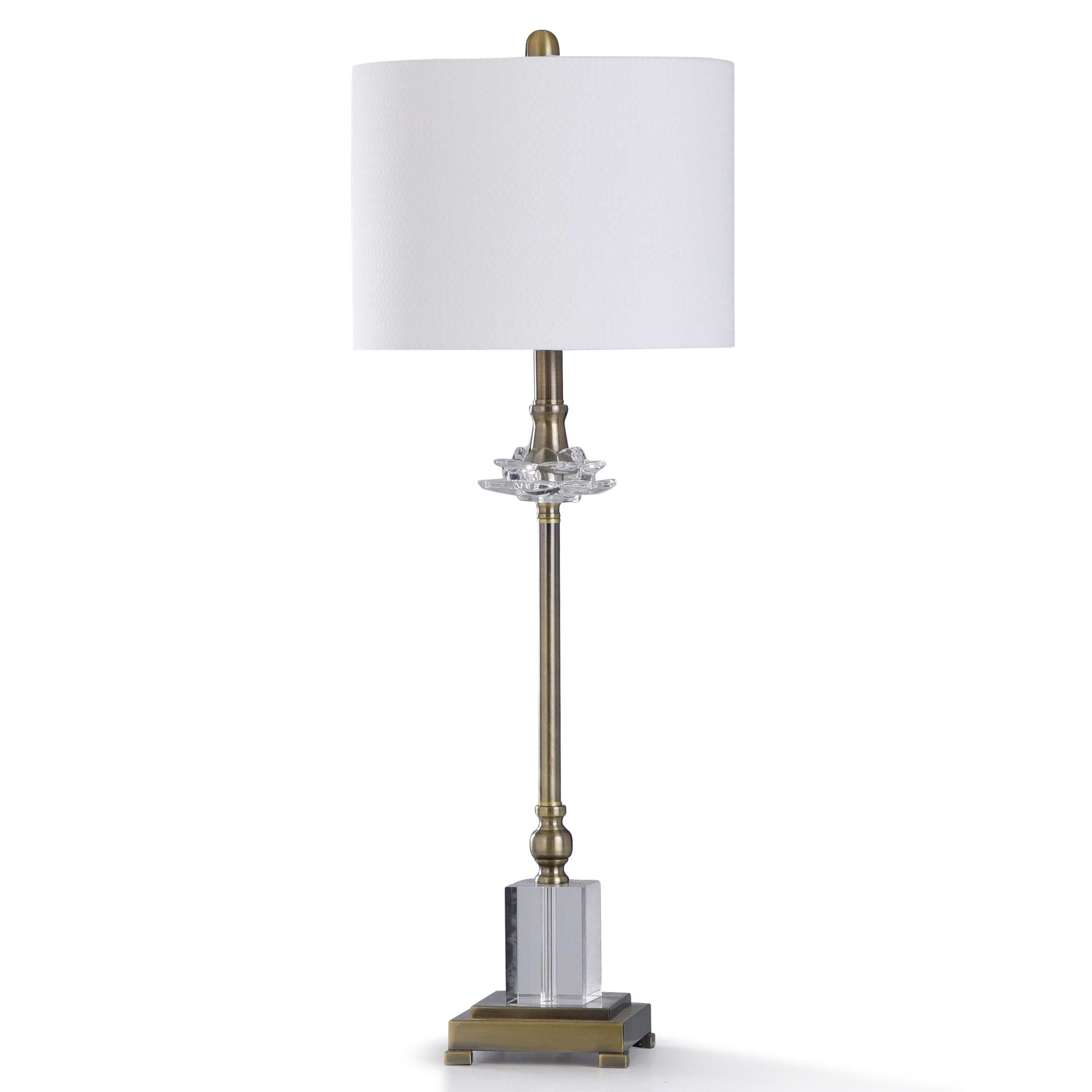StyleCraft Matlock Old Brass Base with Clear Crystal Table Lamp - Mycitystee