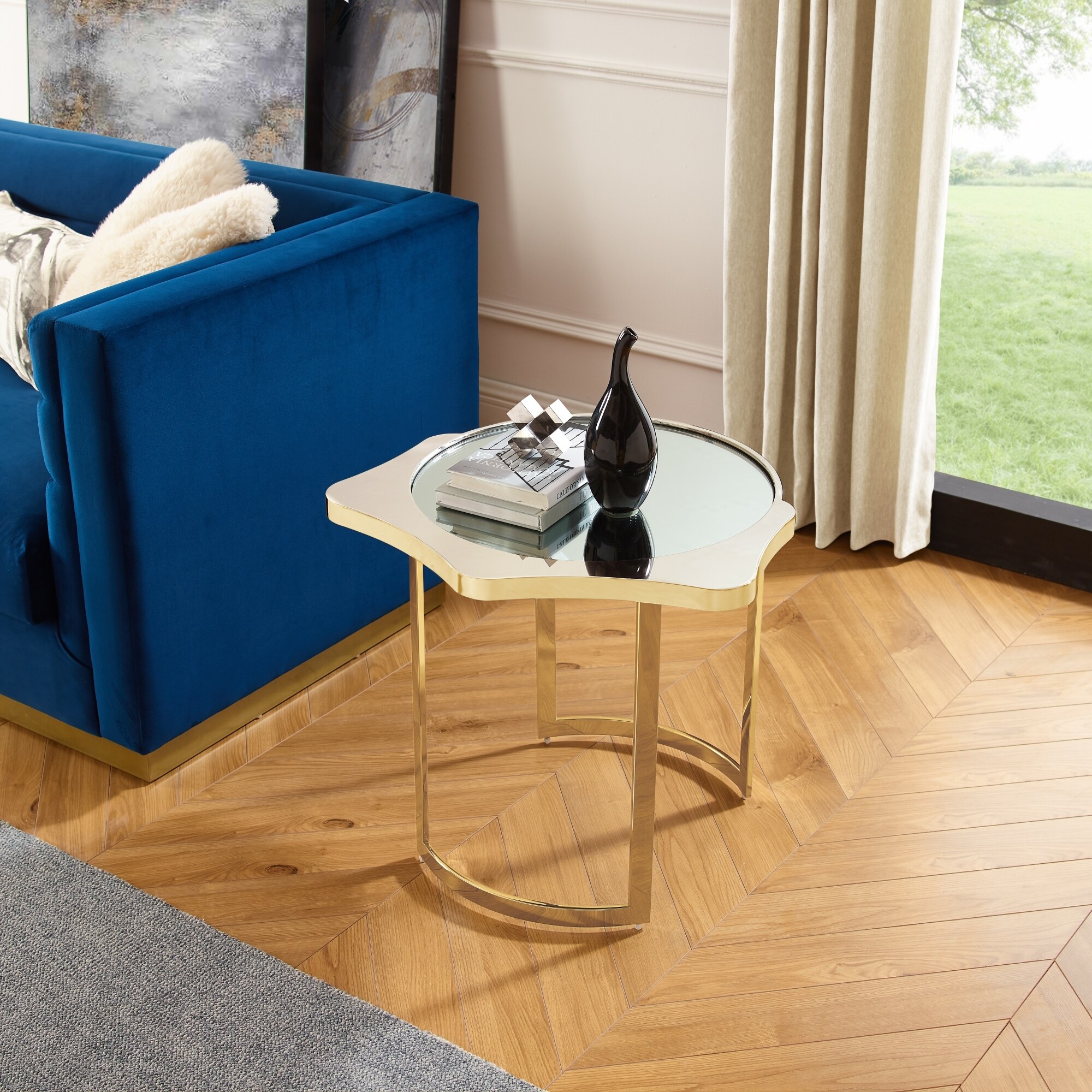 Keshav Mirrored Top End Table - Mycitystee