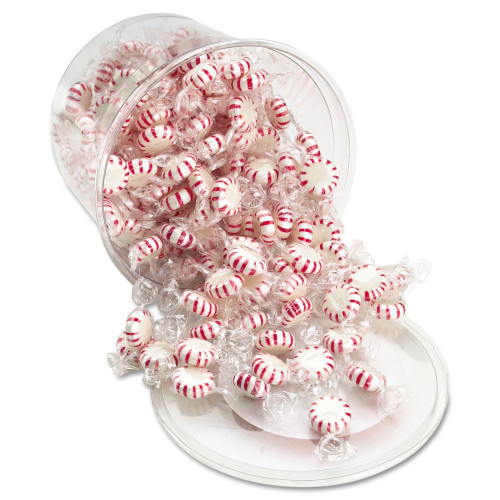 Office Snax Starlight Mints， Peppermint Hard Candy， Individual Wrapped， 2 lb Resealable Tub (70019) - Mycitystee