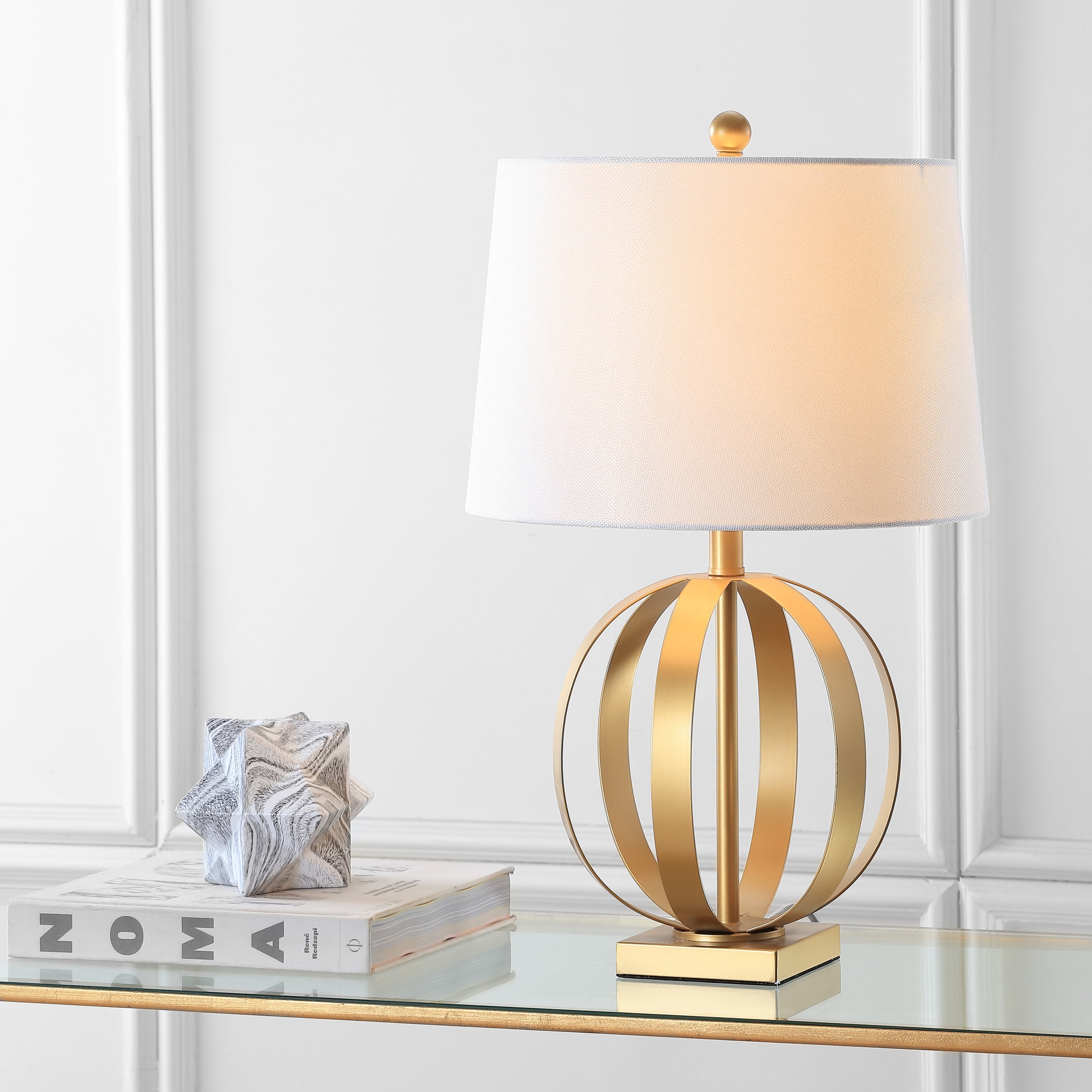 SAFAVIEH Lighting 25-inch Euginia Sphere Gold Table Lamp (Set of 2) - 15