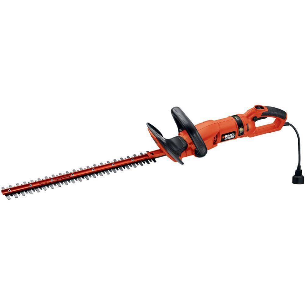 BLACK+DECKER 24 in. 3.3 Amp Corded Dual Action Electric Hedge Hog Trimmer with Rotating Handle HH2455 - Mycitystee