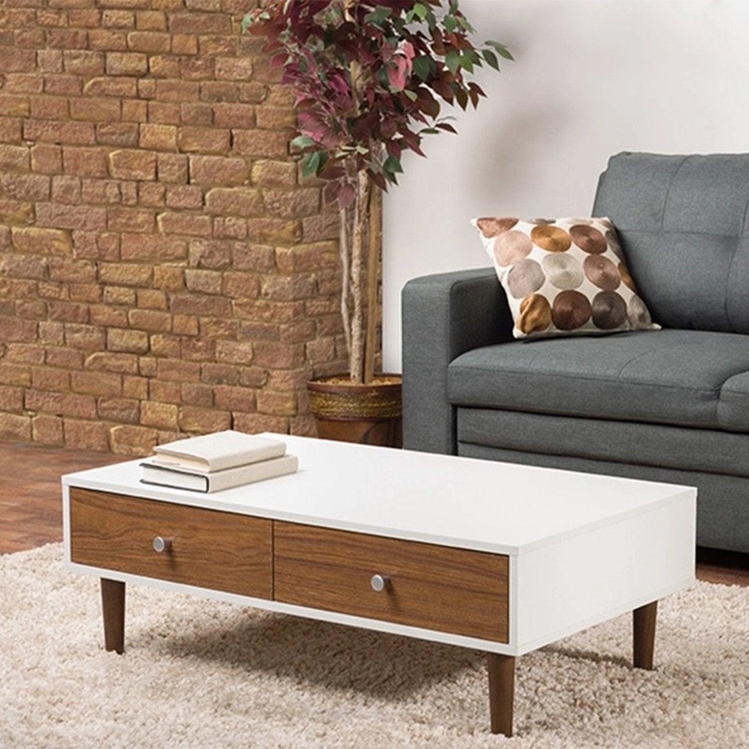 Gemini Wood Contemporary Mid-century Style Coffee Table - Mycitystee