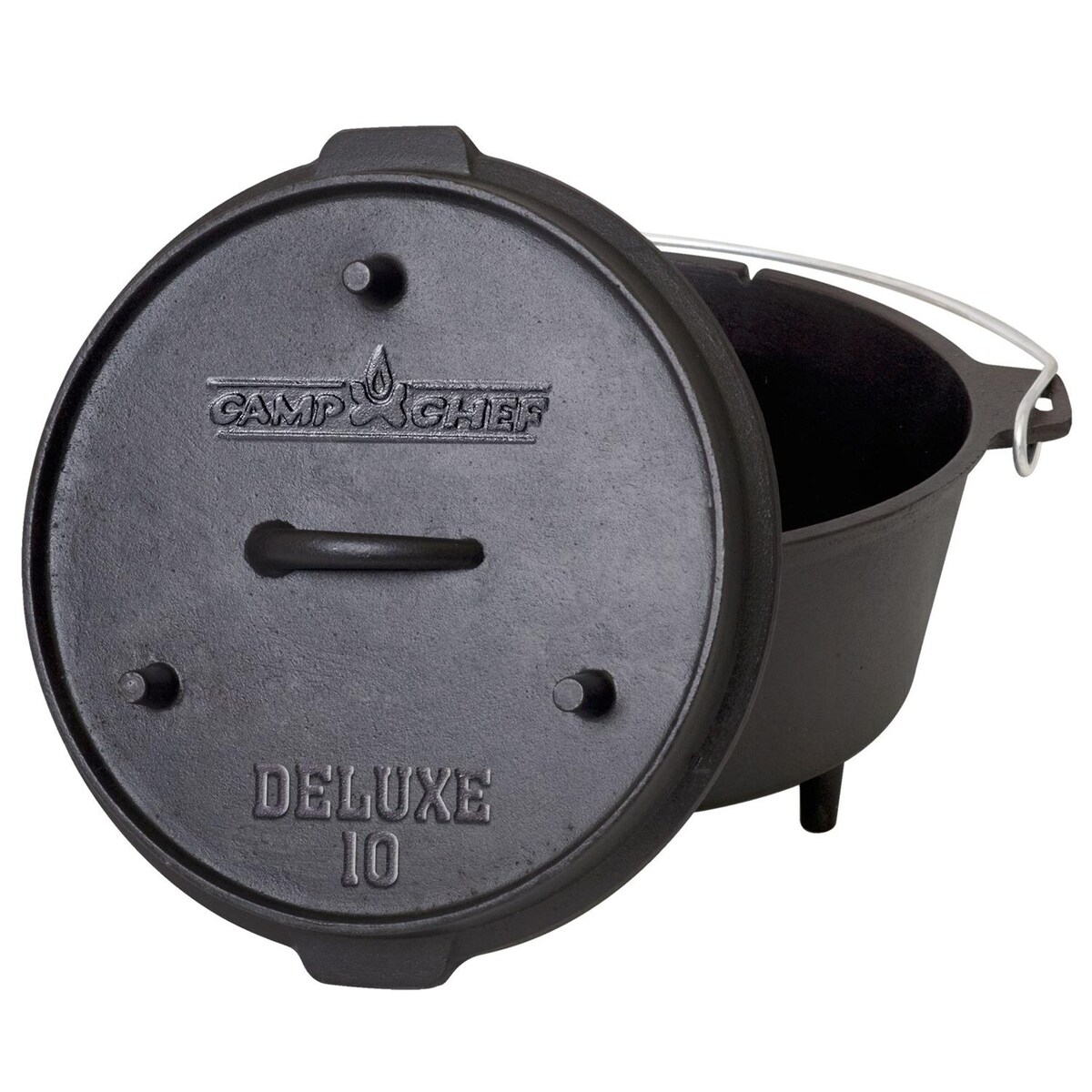 Camp Chef Deluxe 6-Quart Seasoned Cast Iron Dutch Oven w/ 1 1/8-Quart Lid and Lid Lifter - Mycitystee