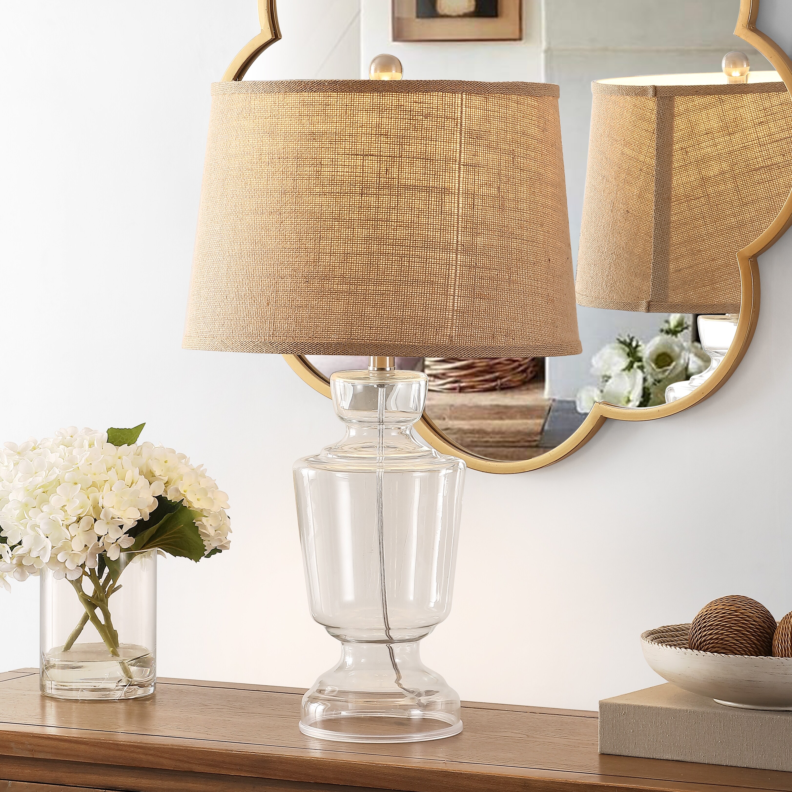 SAFAVIEH Lighting 24-inch Amby Glass Table Lamp (Set of 2) - 14