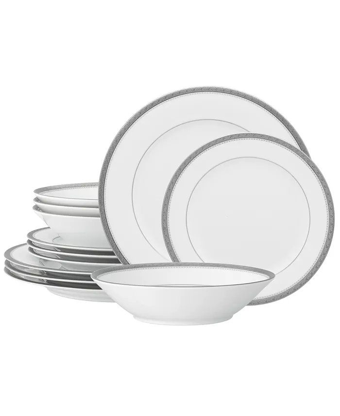 Noritake Charlotta Platinum 12 Piece Set， Service for 4 - Mycitystee