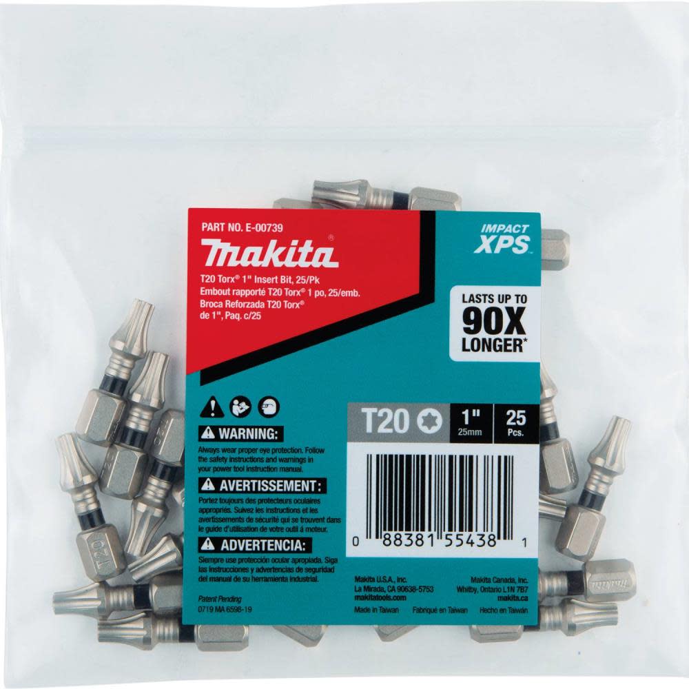 Impact XPS™ T20 Torx 1 Insert Bit， 25/pk - Mycitystee