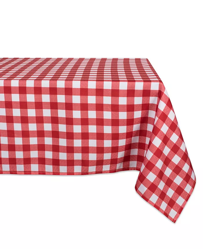 Design Imports Check Outdoor Tablecloth with Zipper 60