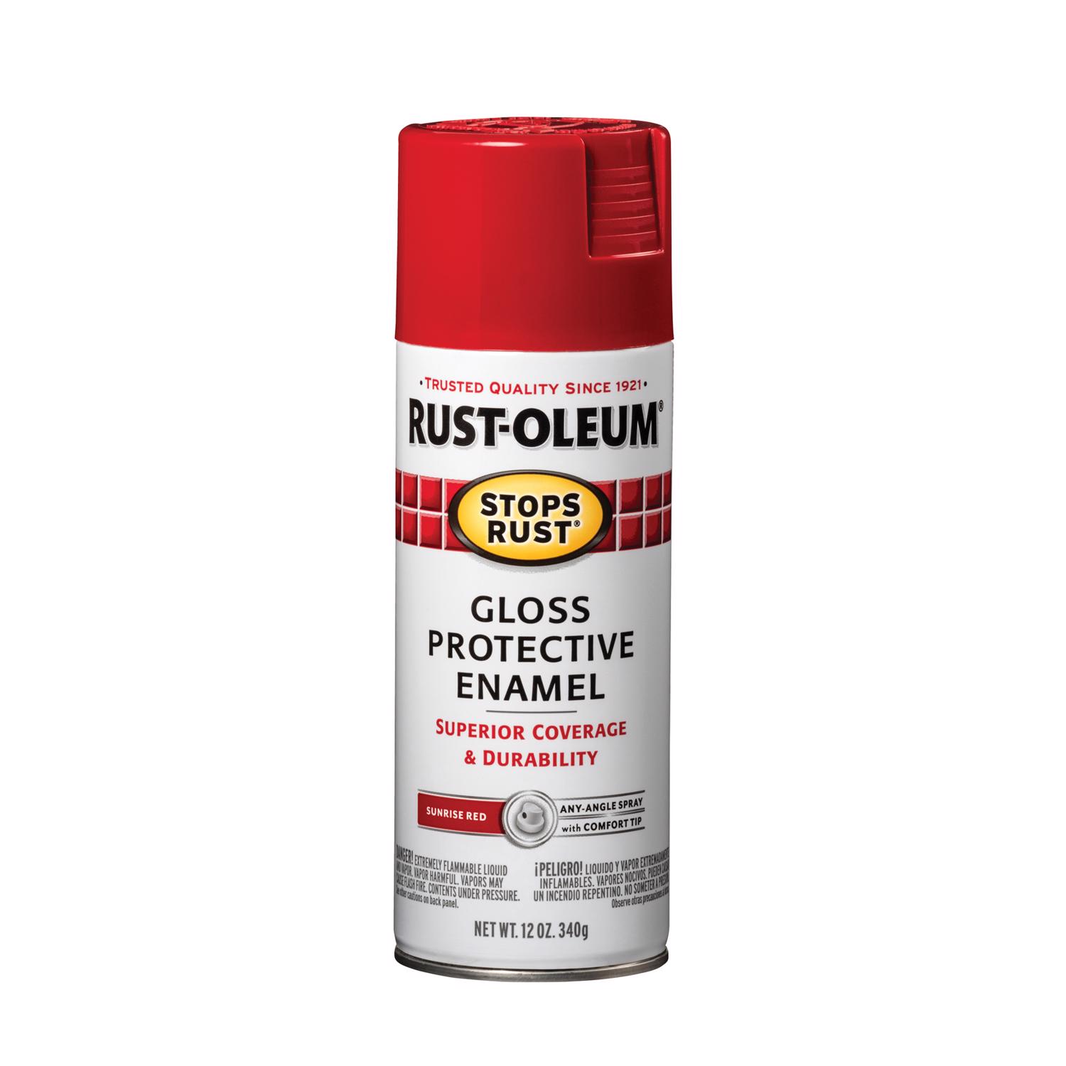 Rust-Oleum Stops Rust Gloss Sunrise Red Spray Paint 12 oz - Mycitystee