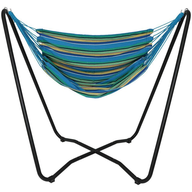 Ultimate Patio Hanging Hammock Chair Swing w/ 2-Point Space-Saving Stand - Mycitystee