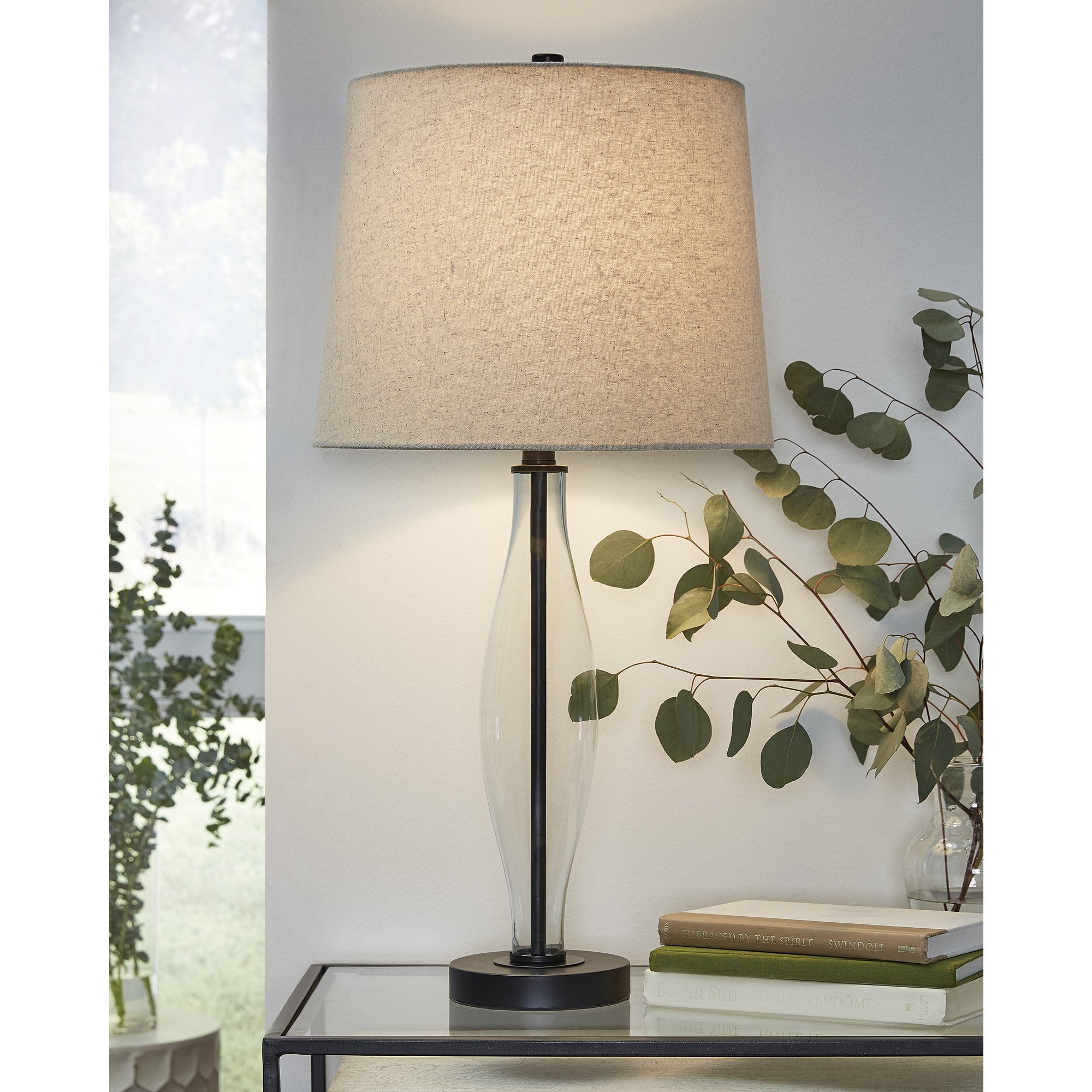Ashley Furniture Travisburg Clear and Black Glass Table Lamps (Set of 2) - 14