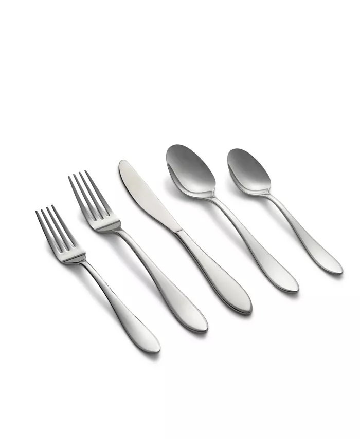 Cambridge Silversmiths Delia Mirror 20 Piece Stainless Steel Flatware Set， Service for 4 - Mycitystee