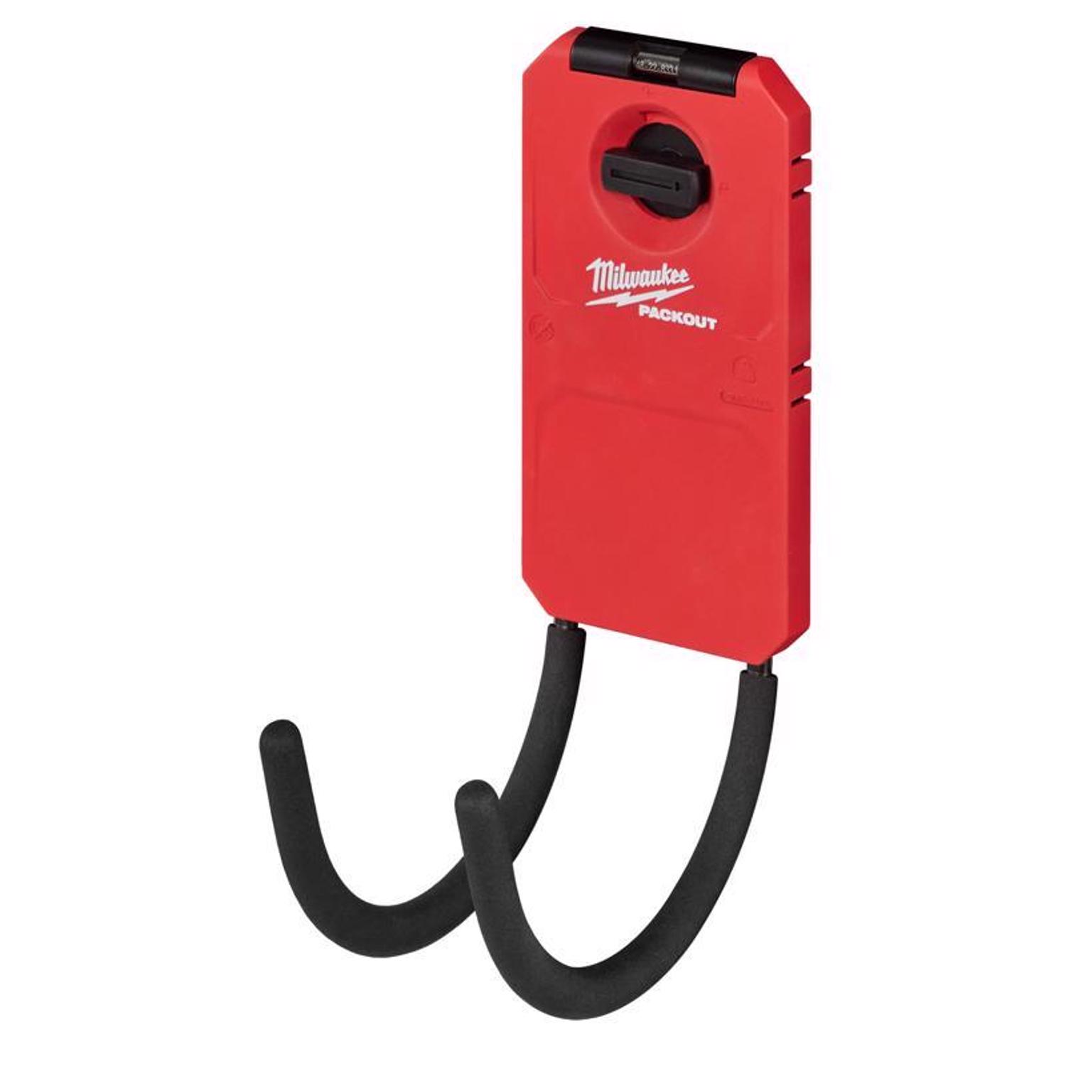 Milwaukee Packout Small Black/Red Plastic 7 in. L Curved Hook 25 lb 1 pk - Mycitystee