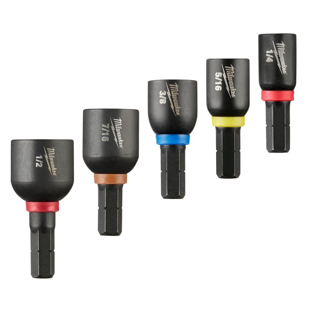 Milwaukee SHOCKWAVE Impact Duty Insert Magnetic Nut Driver Set 5PC 49-66-4563 from Milwaukee - Mycitystee