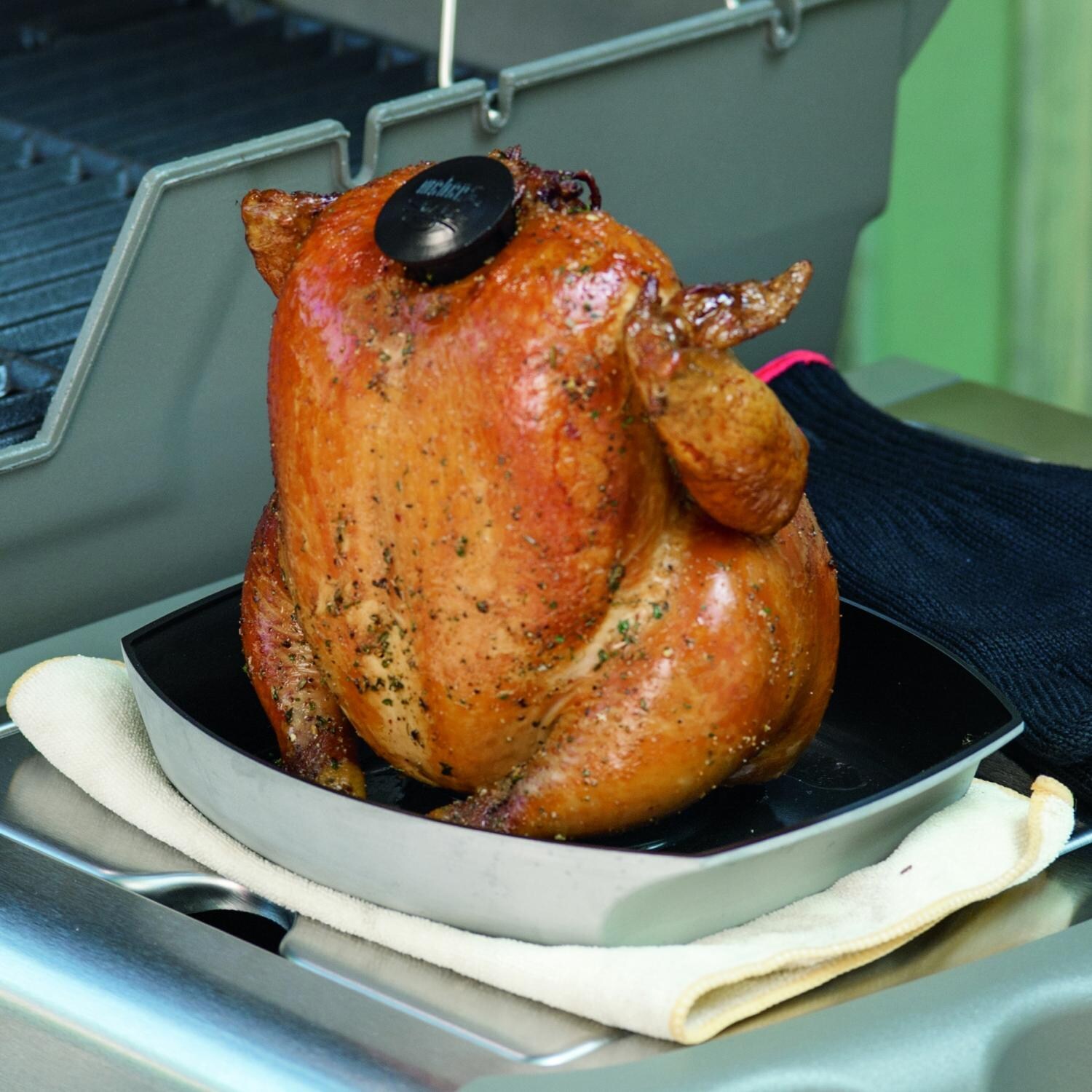 Weber 6731 Deluxe Non-Stick Ceramic Coated Poultry Infusion Roaster - Mycitystee