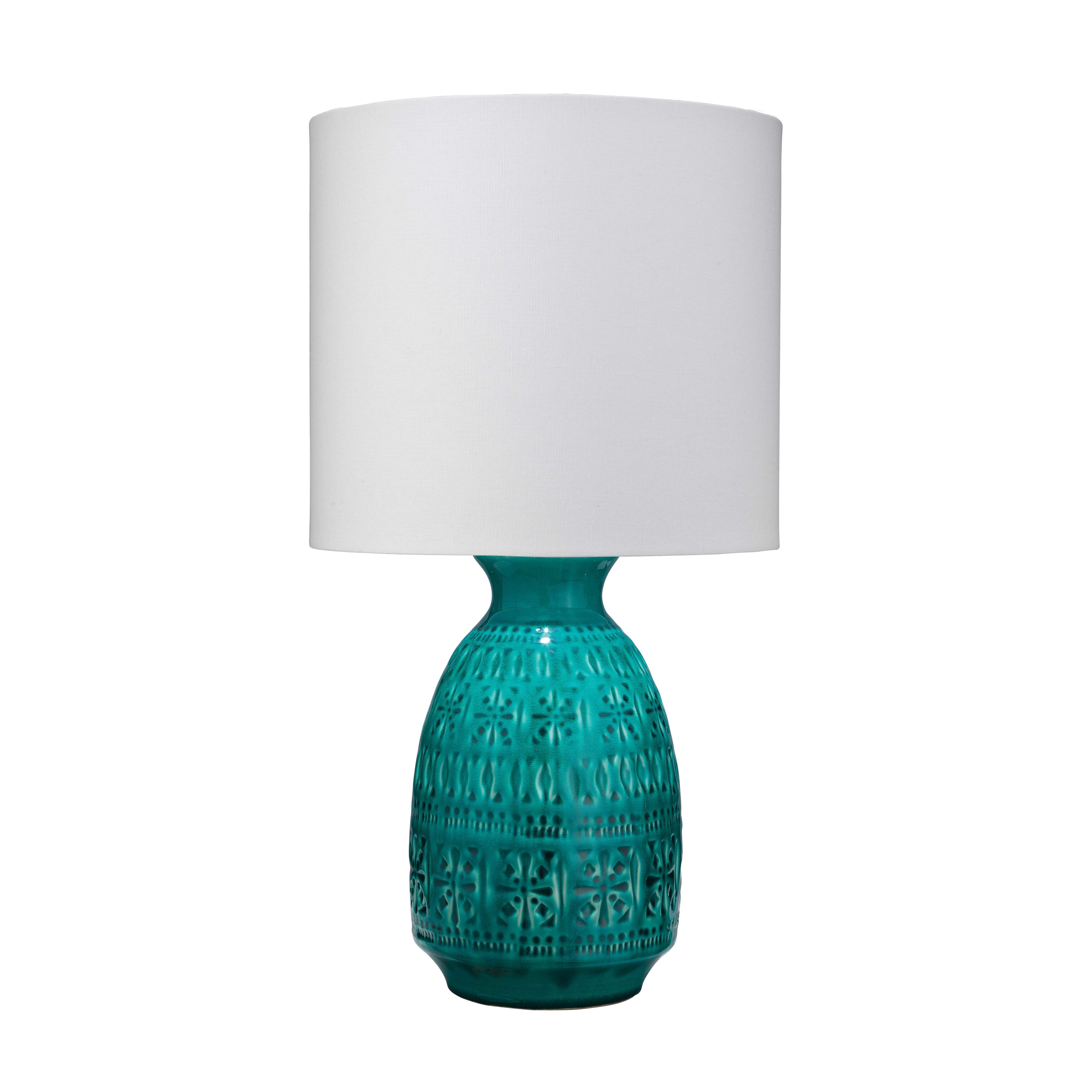 Alden Décor Lana Ceramic Table Lamp， Aqua - Mycitystee