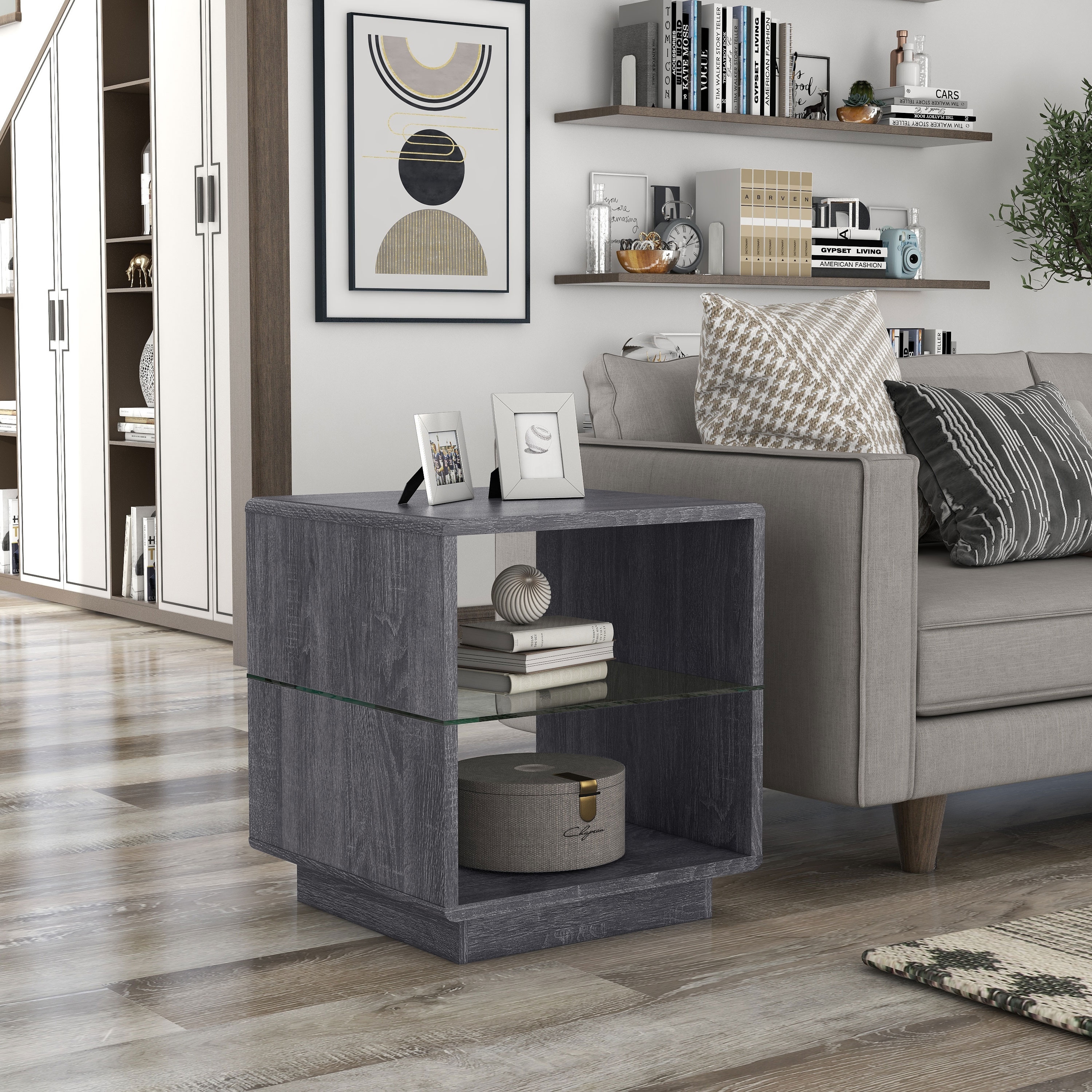 Furniture of America Jessica 22-inch Glass Shelf-insert Side Table - Mycitystee