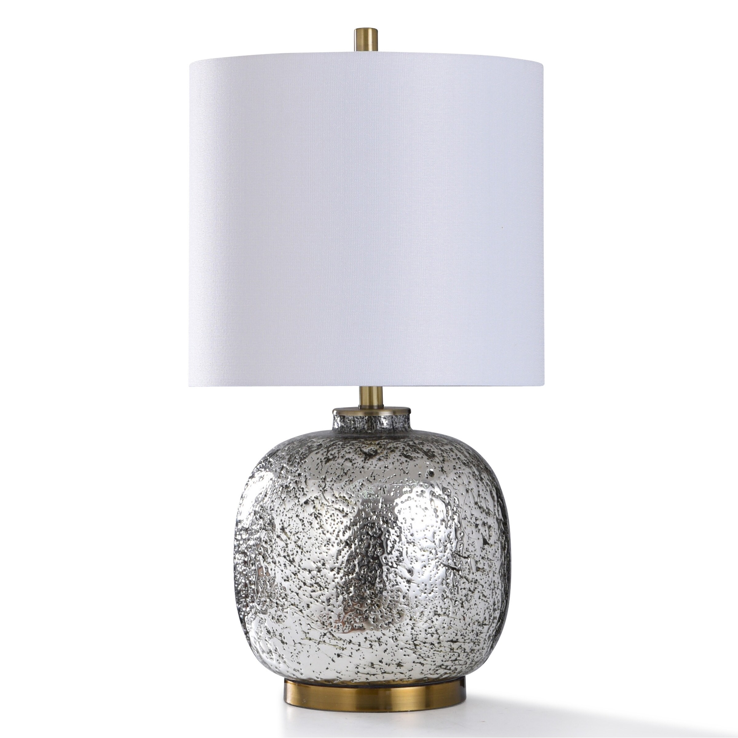 StyleCraft Bilko Textured Silver Glass with Antiqued Brass Metal Table Lamp - Mycitystee
