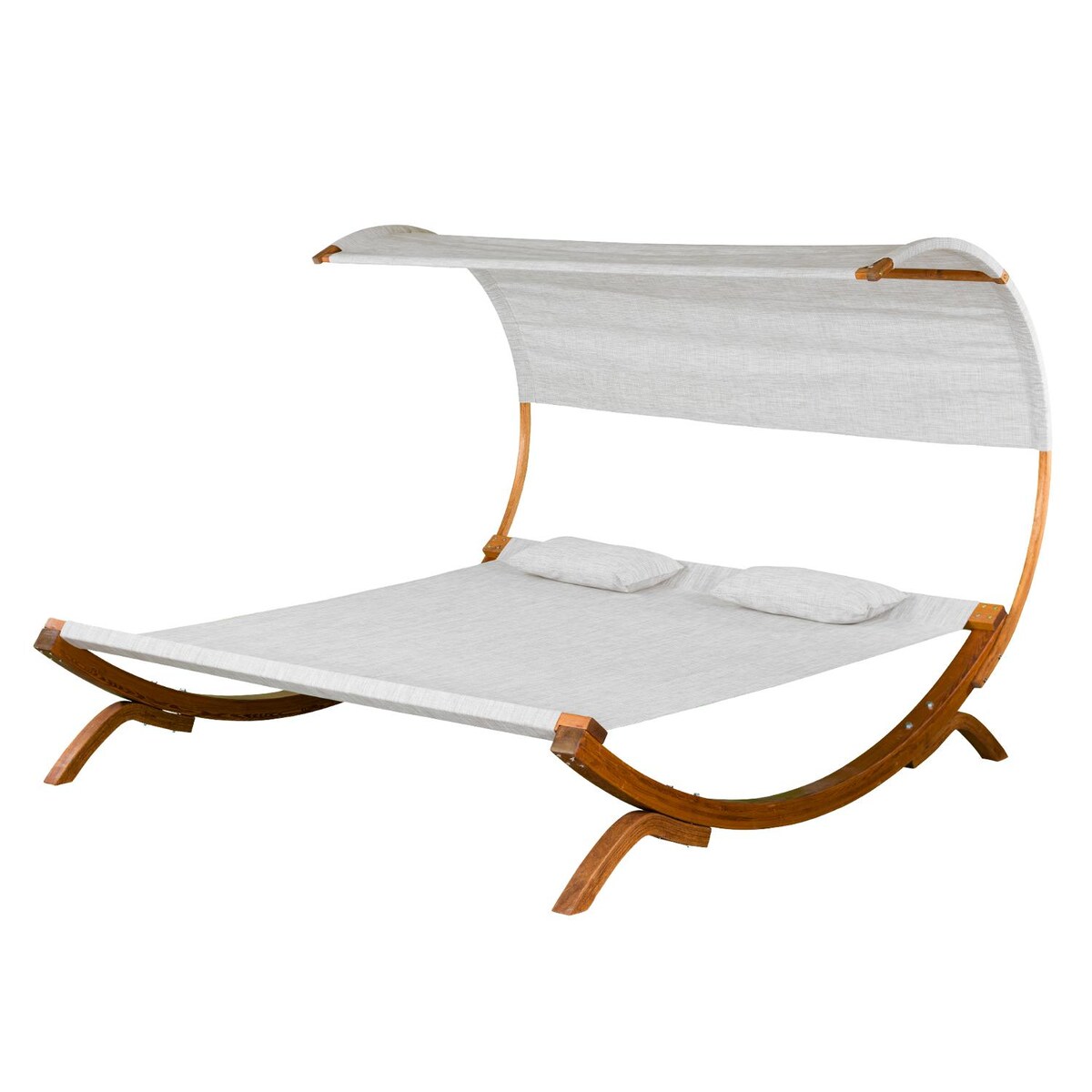 Leisure Season Wood Patio Sunbed With Canopy - Mycitystee