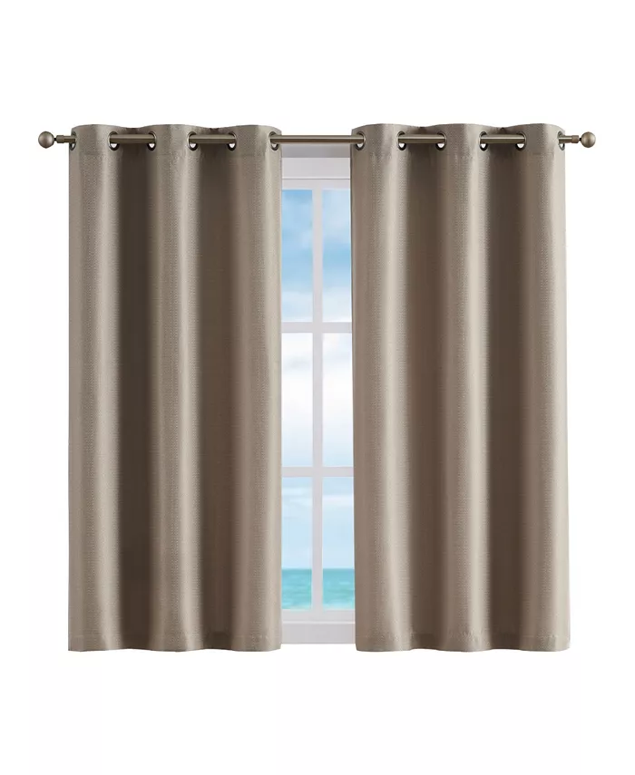 Nautica Milton Thermal Woven Room Darkening Grommet Window Curtain Panel Pair， Dusty Collection - Mycitystee