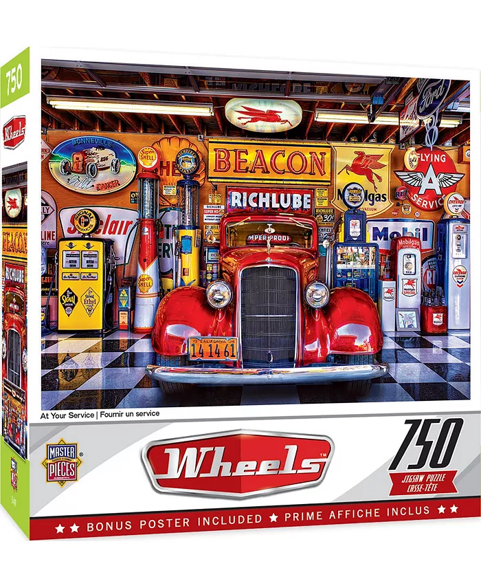 MasterPieces Puzzles Wheels - At Your Service 750 Piece Adult Jigsaw Puzzle - Mycitystee