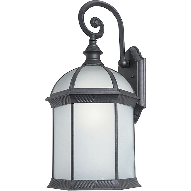 Woodbridge Lighting 61034WL-BKP Glenwood 1-light Large Outdoor Wall Light， Powdered Cost Black Shopping - The Best Deals on Outdoor Wall Lanterns | 13 - Mycitystee