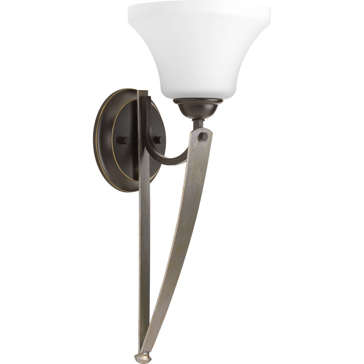 Progress Lighting Noma Brown Steel and White Glass 1-light Wall Sconce - Mycitystee