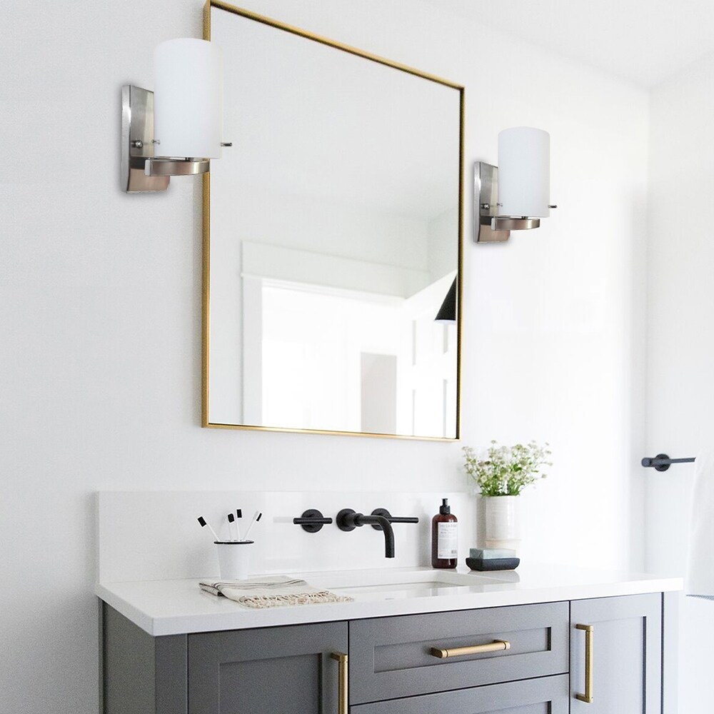 Rosalind 1 Light Vanity Lighting in Brushed Nickel Finish - Brushed Nickel - Mycitystee