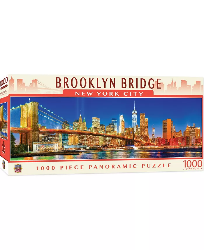 MasterPieces Puzzles American Vista Panoramic - Brooklyn Bridge， New York City 1000 Piece - Mycitystee