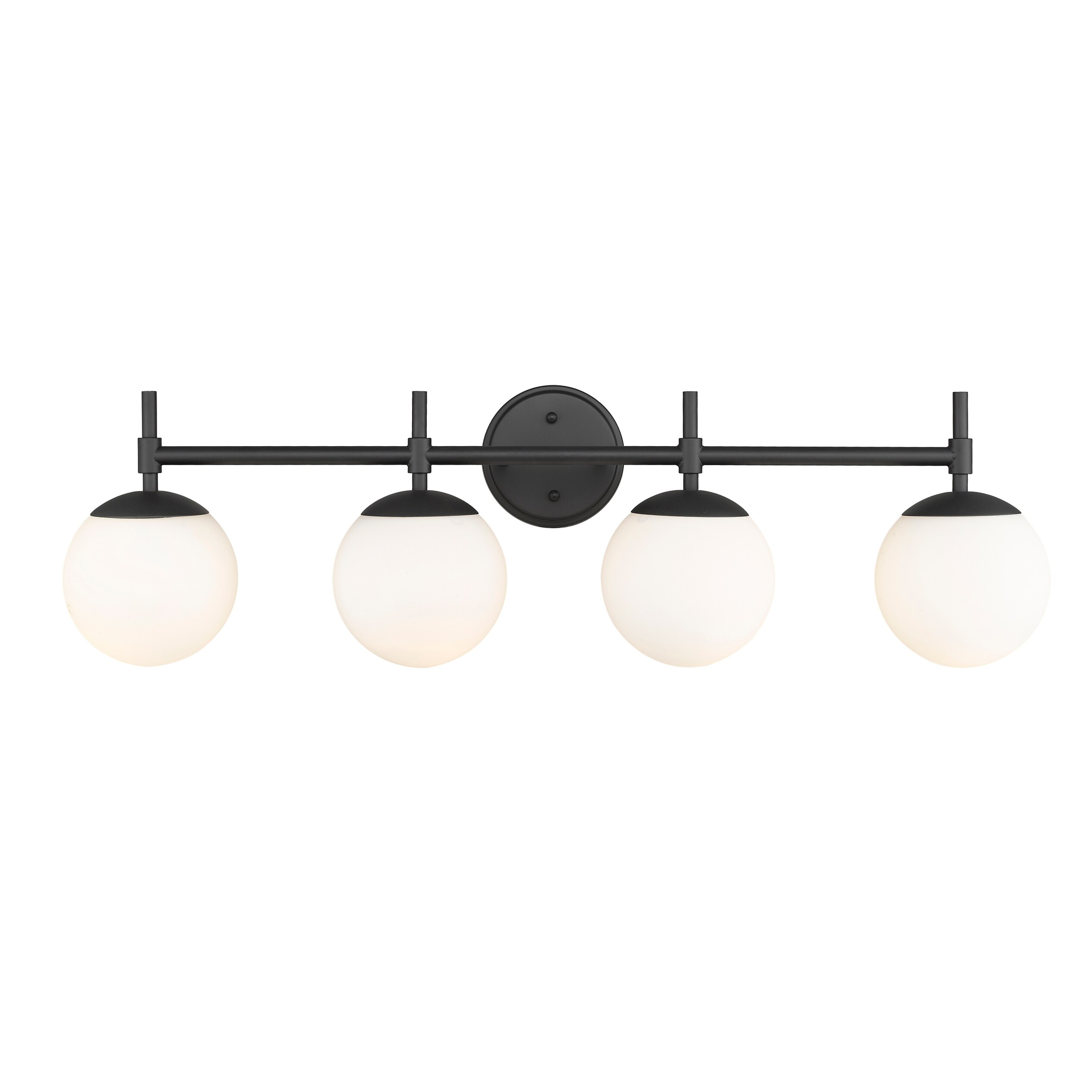 4 Light Bathroom Vanity Fixture with Opal Glass Shades - Mycitystee