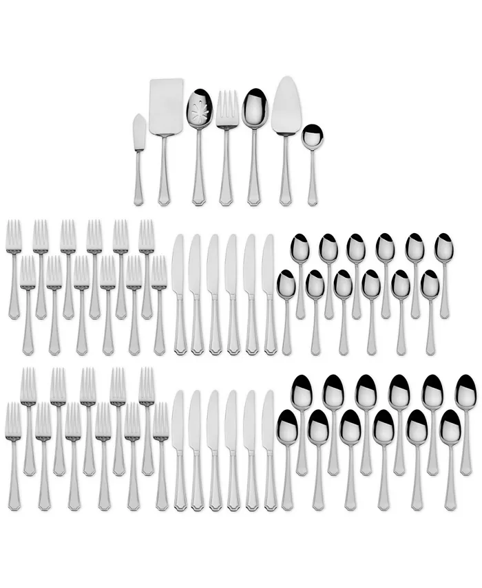 International Silver 18 0 Stainless Steel 67-Pc. Carleigh Flatware Hostess Set， Created for Macy's - Mycitystee