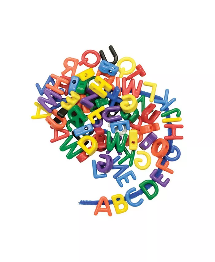 Roylco Manuscript Lacing Letter Beads - 288 Pieces - Mycitystee