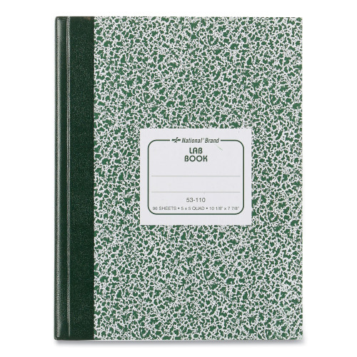 National Paper Paper Paper Lab Notebook， Quadrille， 10 1/8 x 7 7/8， White， 96 Sheets (53110) - Mycitystee