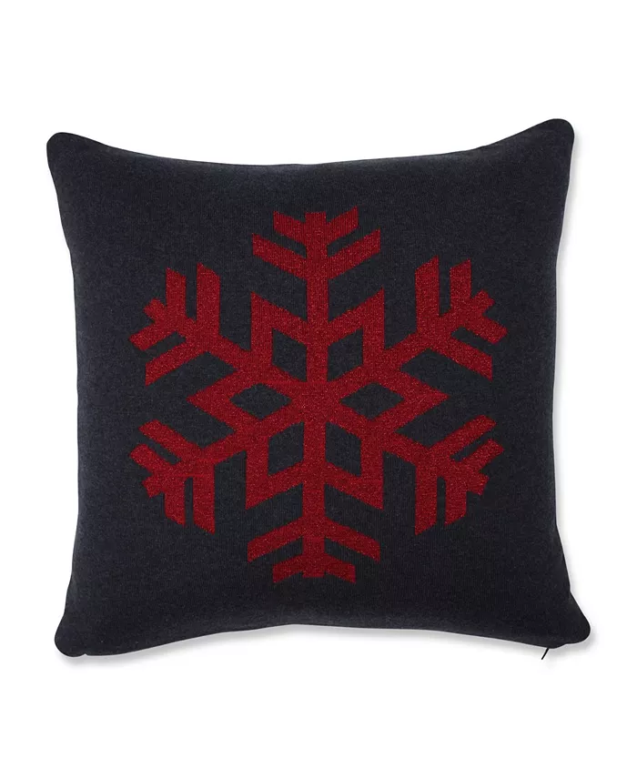 Pillow Perfect Glitzy Snowflake Throw Pillow， 18