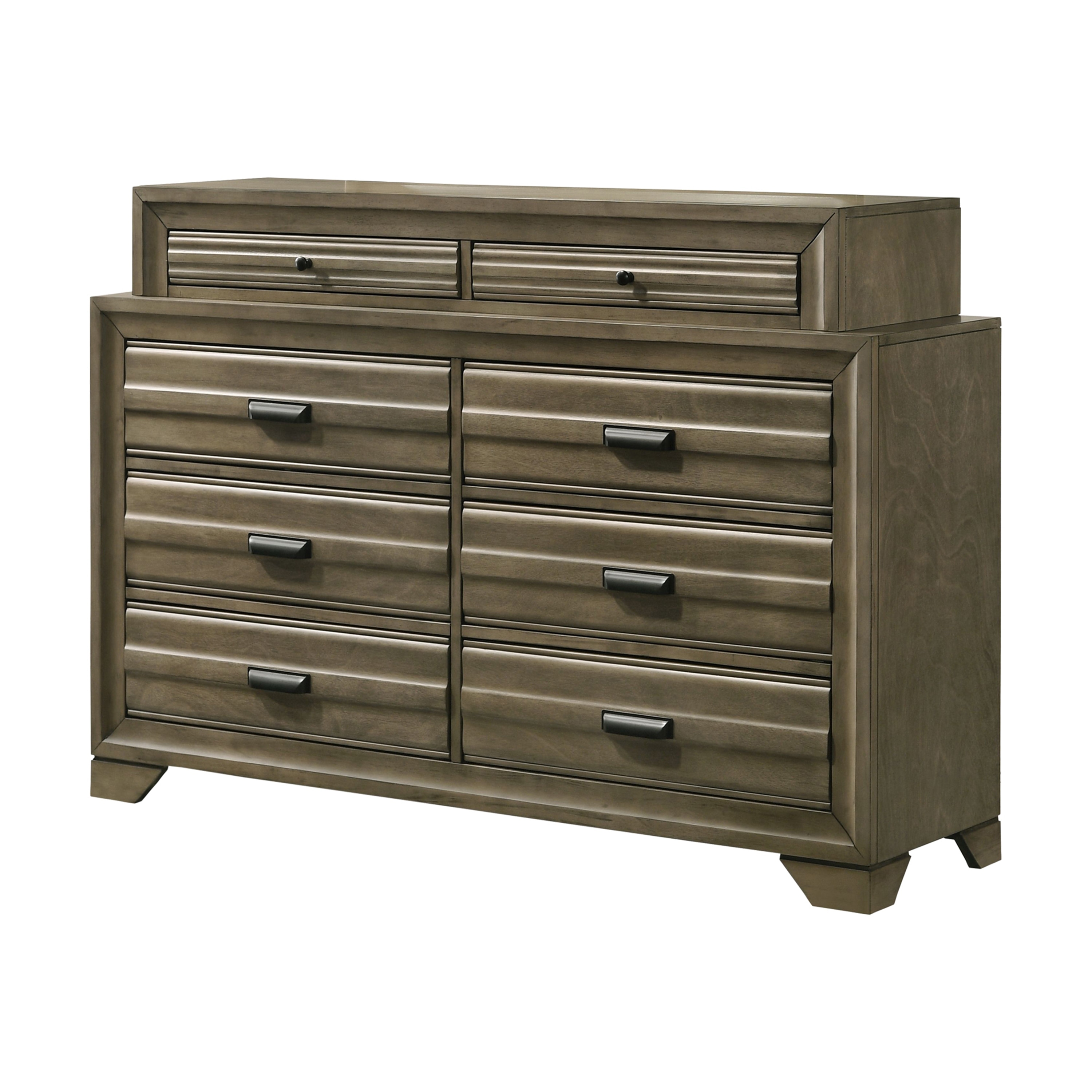 Roundhill Furniture Loiret Rubbed Gray Oak Finish Wood 8-Drawer Dresser - - 31275775 - Mycitystee