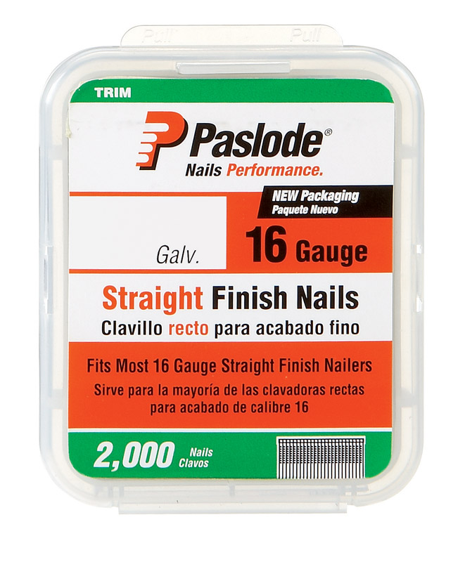 Paslode 1-1/4 in. 16 Ga. Straight Strip Galvanized Finish Nails 2，000 pk - Mycitystee