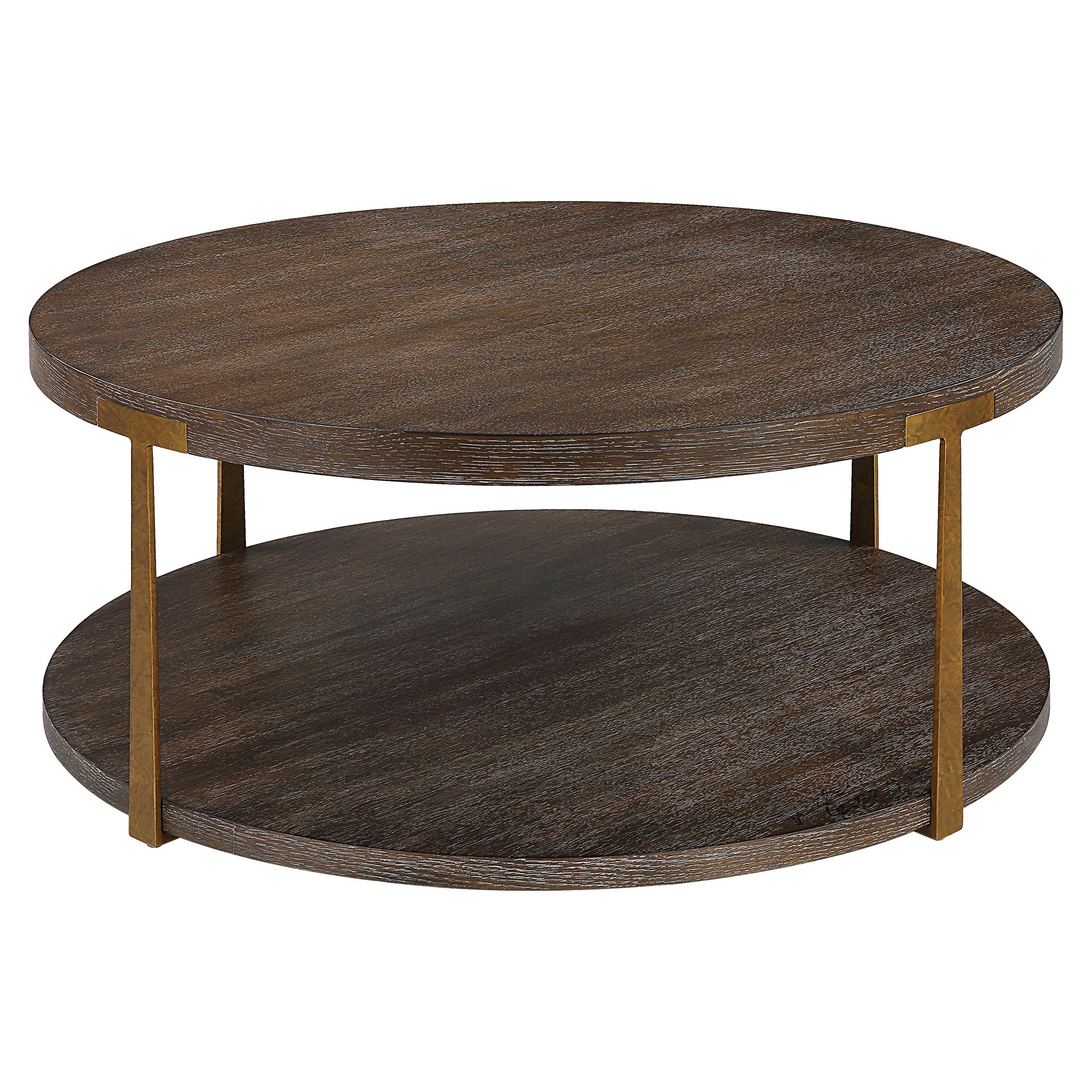Uttermost Palisade Round Wood Coffee Table - 40 W X 17 H X 40 D (in) - Mycitystee