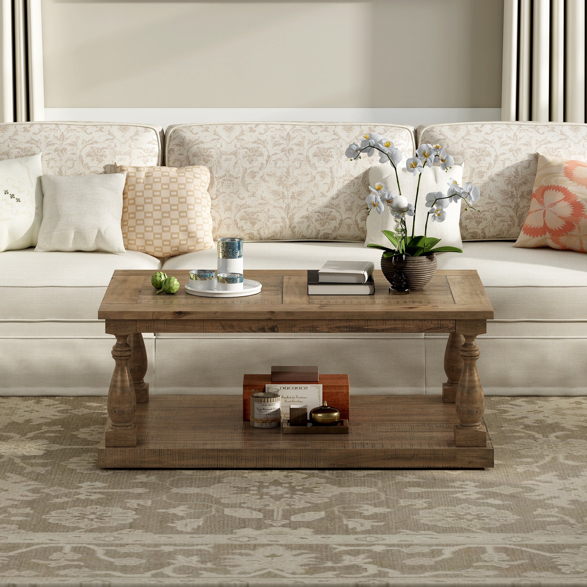 Rustic Floor Shelf Coffee Table - Mycitystee
