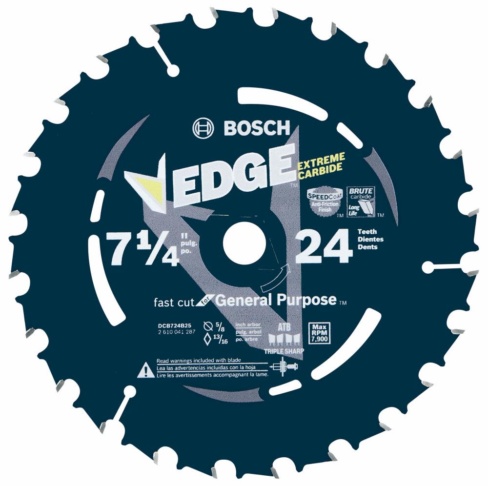Bosch 7-1/4 In. 24 Tooth Construction Portable Saw Blade Framing DCB724B25 from Bosch - Mycitystee