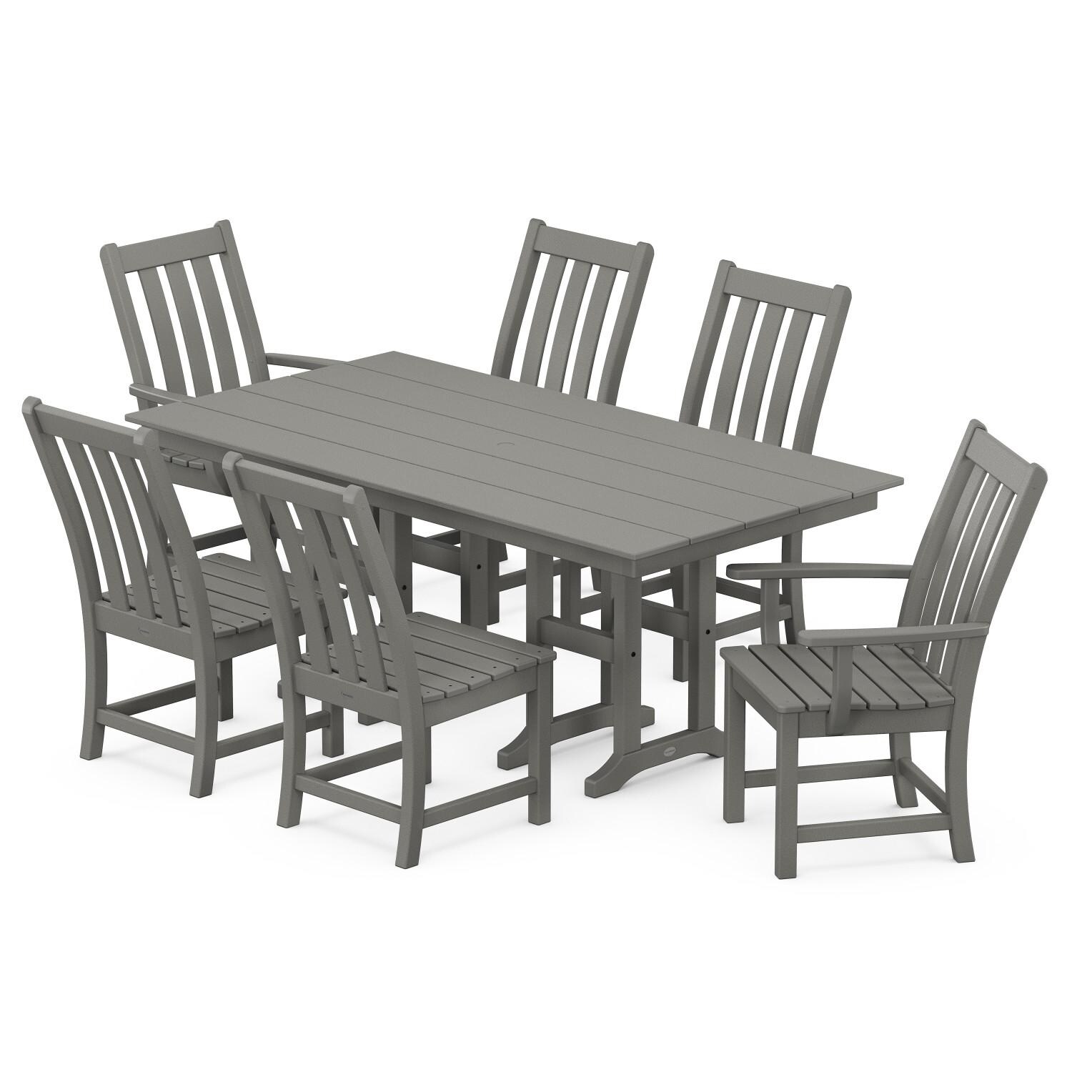 POLYWOOD Vineyard 7-Piece Farmhouse Dining Set - Mycitystee