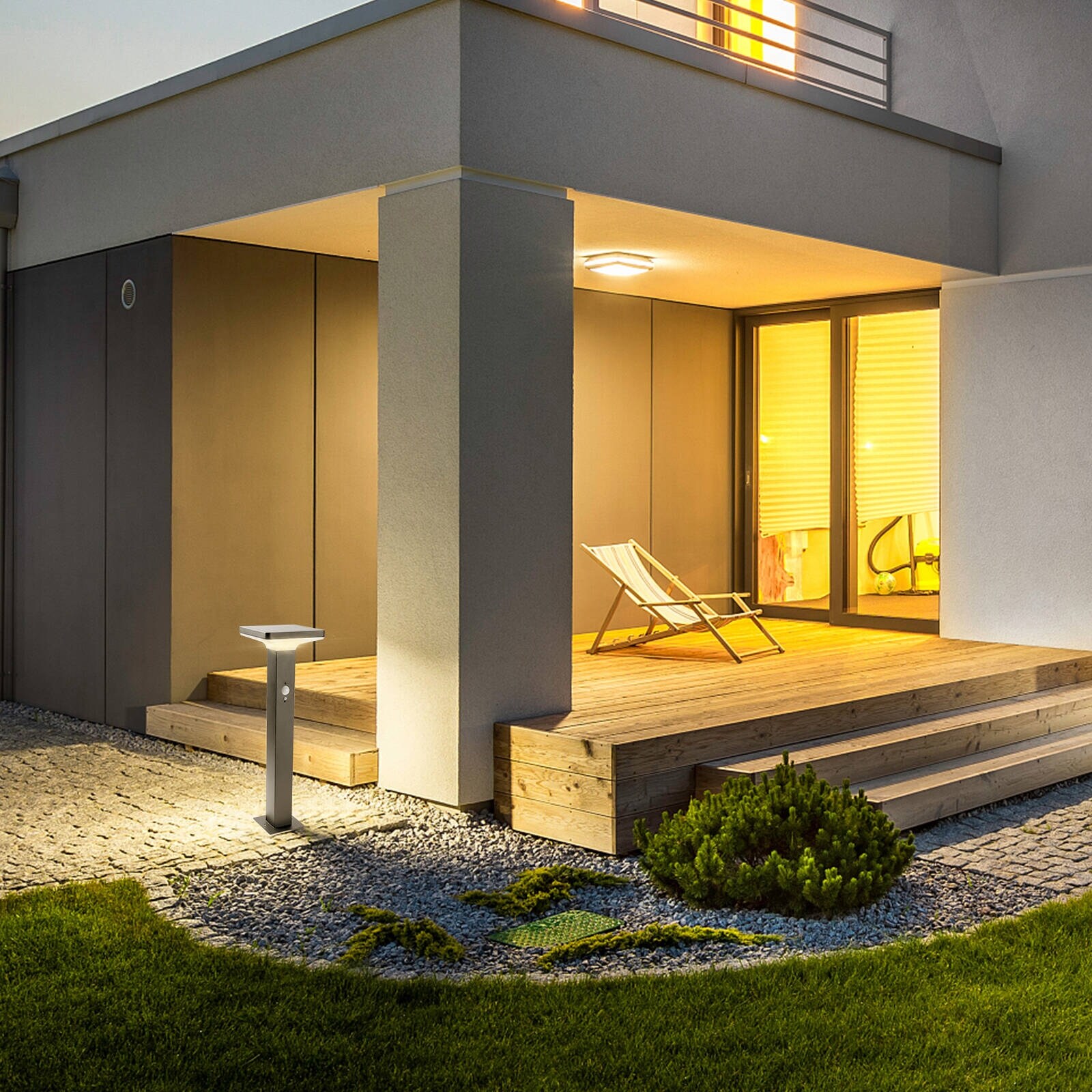 Inowel Solar Outdoor Light Pathway Garden Dusk to Dawn with Stake 2218 - 2218-600-BLACK - Mycitystee