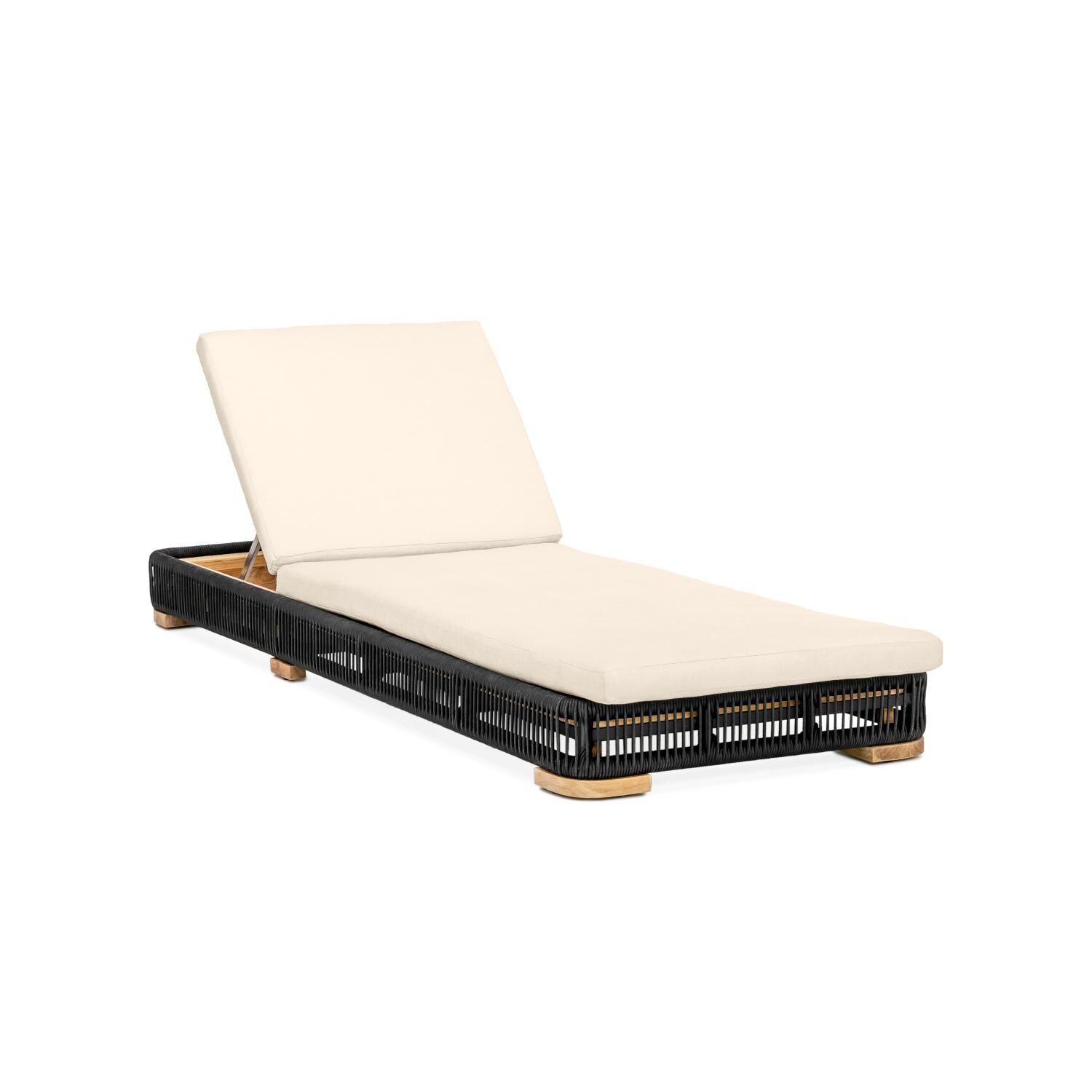 Signature Willow Bay Olefin Rope and Teak Patio Chaise Lounge - Mycitystee
