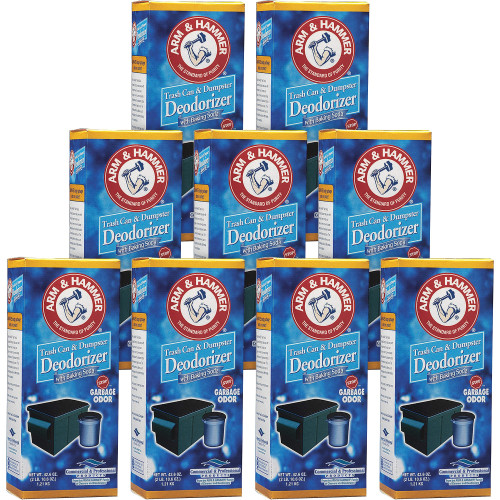 Arm and Hammer Trash Can and Dumpster Deodorizer with Baking Soda， Sprinkle Top， Original， Powder， 42.6 oz Box， 9/Carton (3320084116CT) - Mycitystee