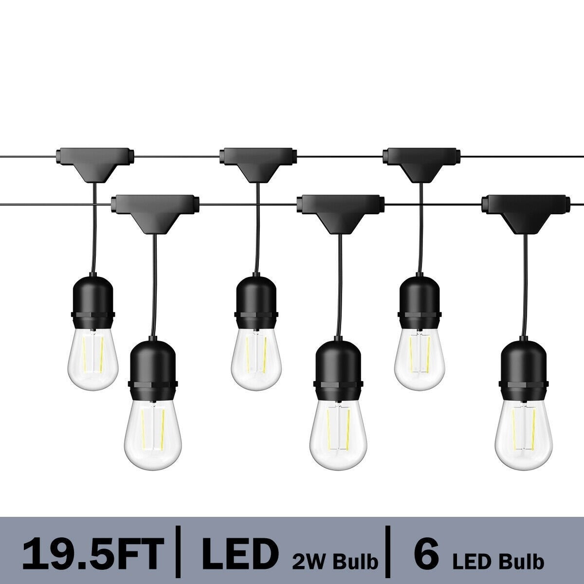 19.5FT LED Outdoor Waterproof Globe String Lights Bulbs - Mycitystee