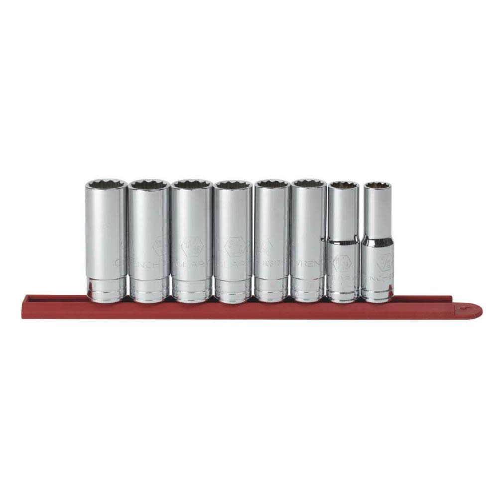 GEARWRENCH 8 pc 1/2 Drive 12 Point Deep SAE Socket Set 80713 from GEARWRENCH - Mycitystee