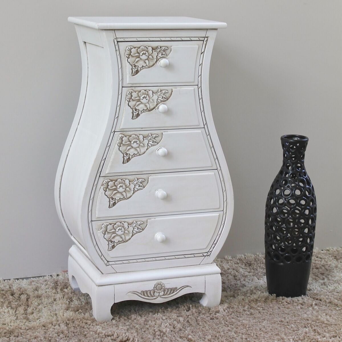 International Caravan Windsor Carved 5-Drawer Bombay Chest - - 7305075 - Mycitystee