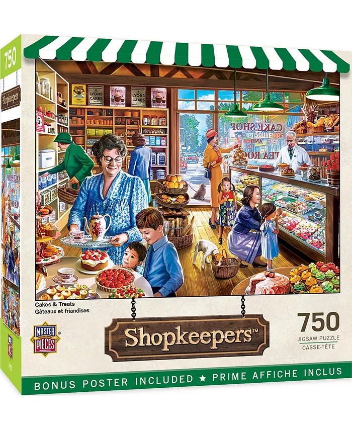 MasterPieces Puzzles Shopkeepers - Cakes Treats 750 Piece Adult Jigsaw Puzzle - Mycitystee